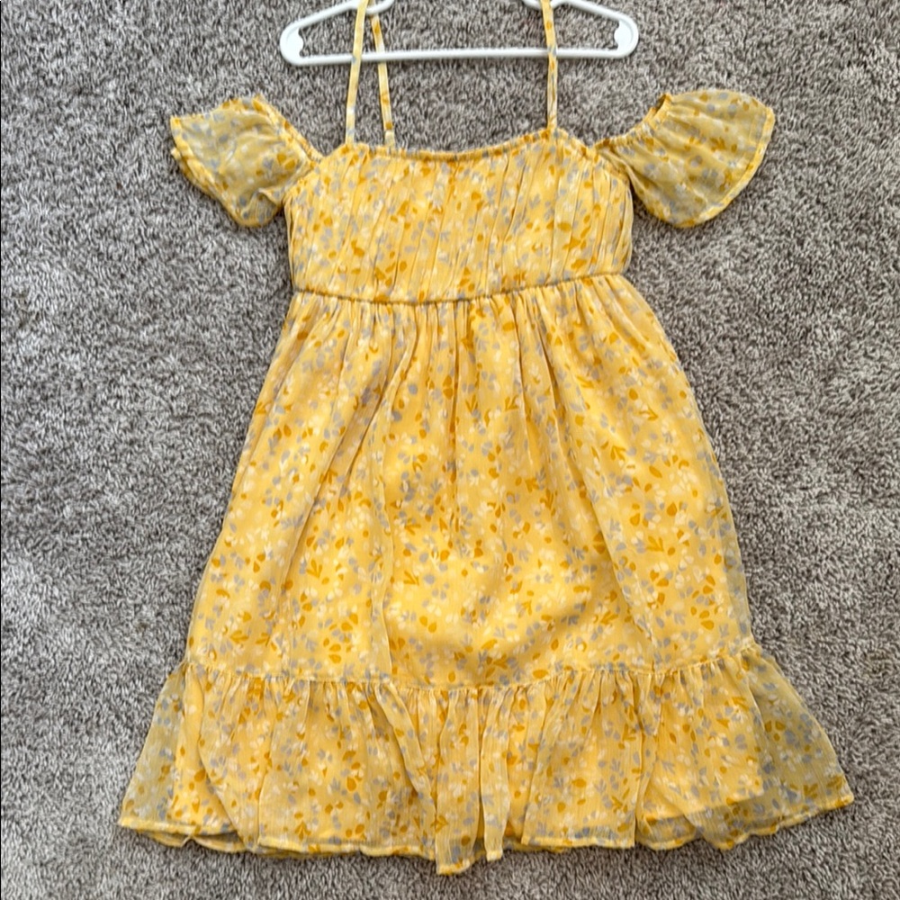 Yellow Floral Kids Dress
